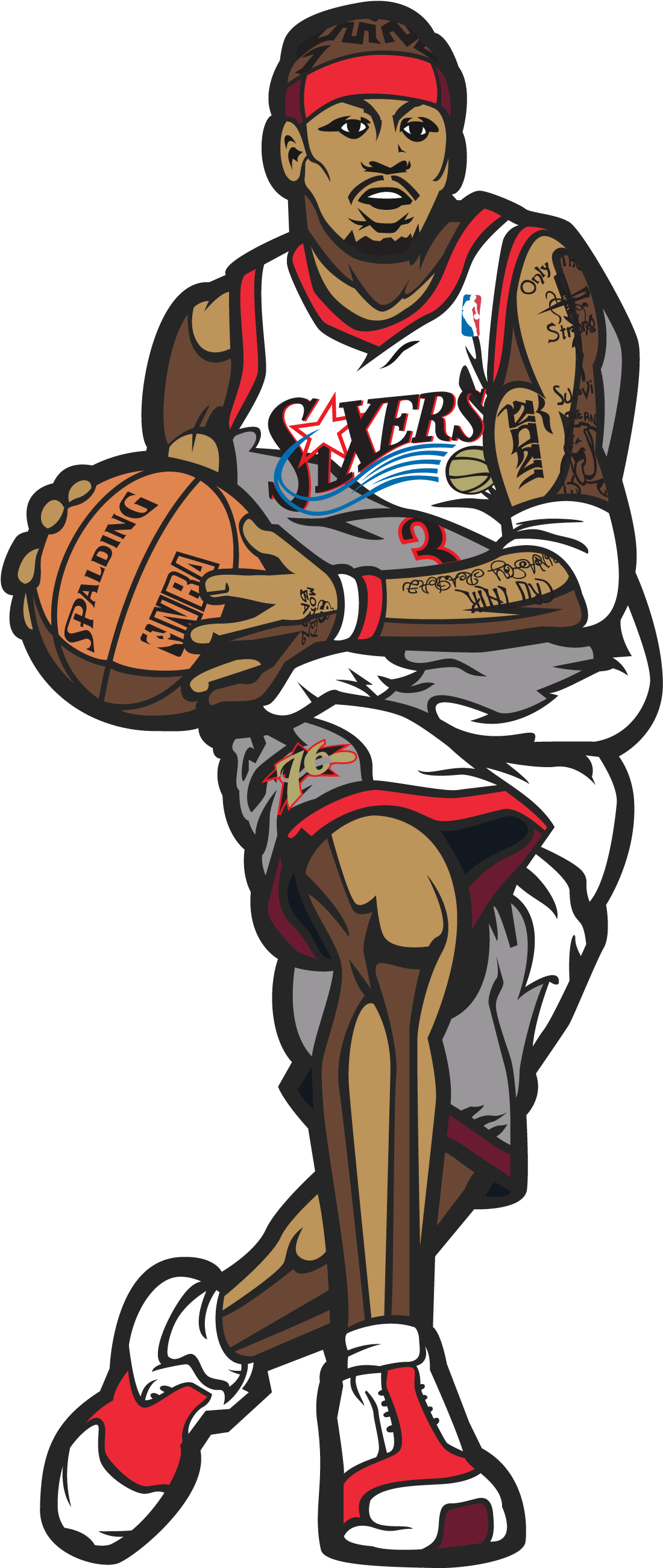 Allen Iverson - Allen Iverson Clip Art (2000x3500), Png Download