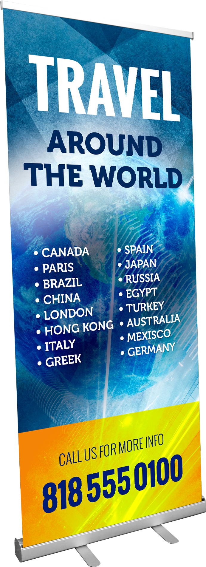 33"x81" Aluminum Retractable Banner With Printed Graphics - Banner (1500x1941), Png Download