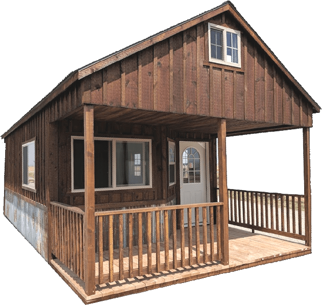 Montana's Choice In Custom Sheds, Garages & Cabins - Cabin Sheds (631x597), Png Download