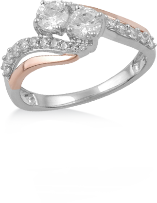 Eclectic - Two Souls, One Love Diamond Two-stone Anniversary Ring (323x417), Png Download