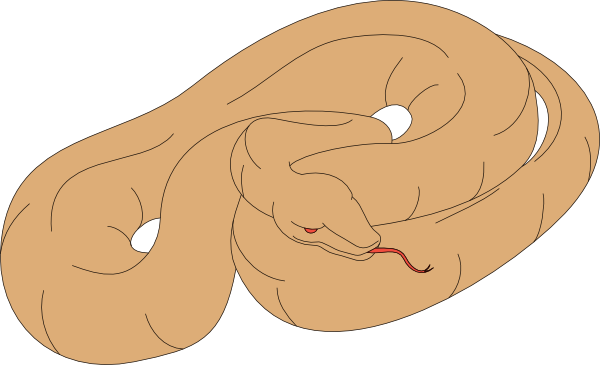 Snake Sleeping Clipart (600x365), Png Download