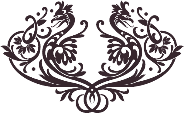 Riley's Tattoo Damask Wall, Wall Stickers, Images, - Vintage Illustration (707x440), Png Download
