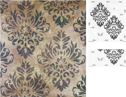 Wallovers English Damask Stencil - Wallovers (500x439), Png Download