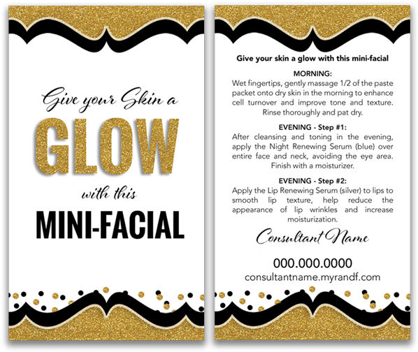 Mini Facial Glow Card, Gold, Black, White Rodan And - Rodan + Fields (600x600), Png Download