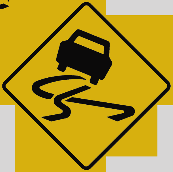 Out Of Control Road Sign (600x598), Png Download