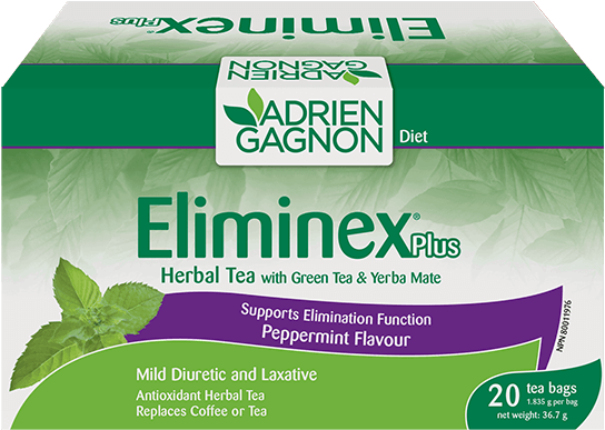 Eliminex Plus Herbal Tea With Green Tea & Yerba Mate - Adrien Gagnon Eliminex Plus Herbal Tea Peppermint Flavour (600x600), Png Download