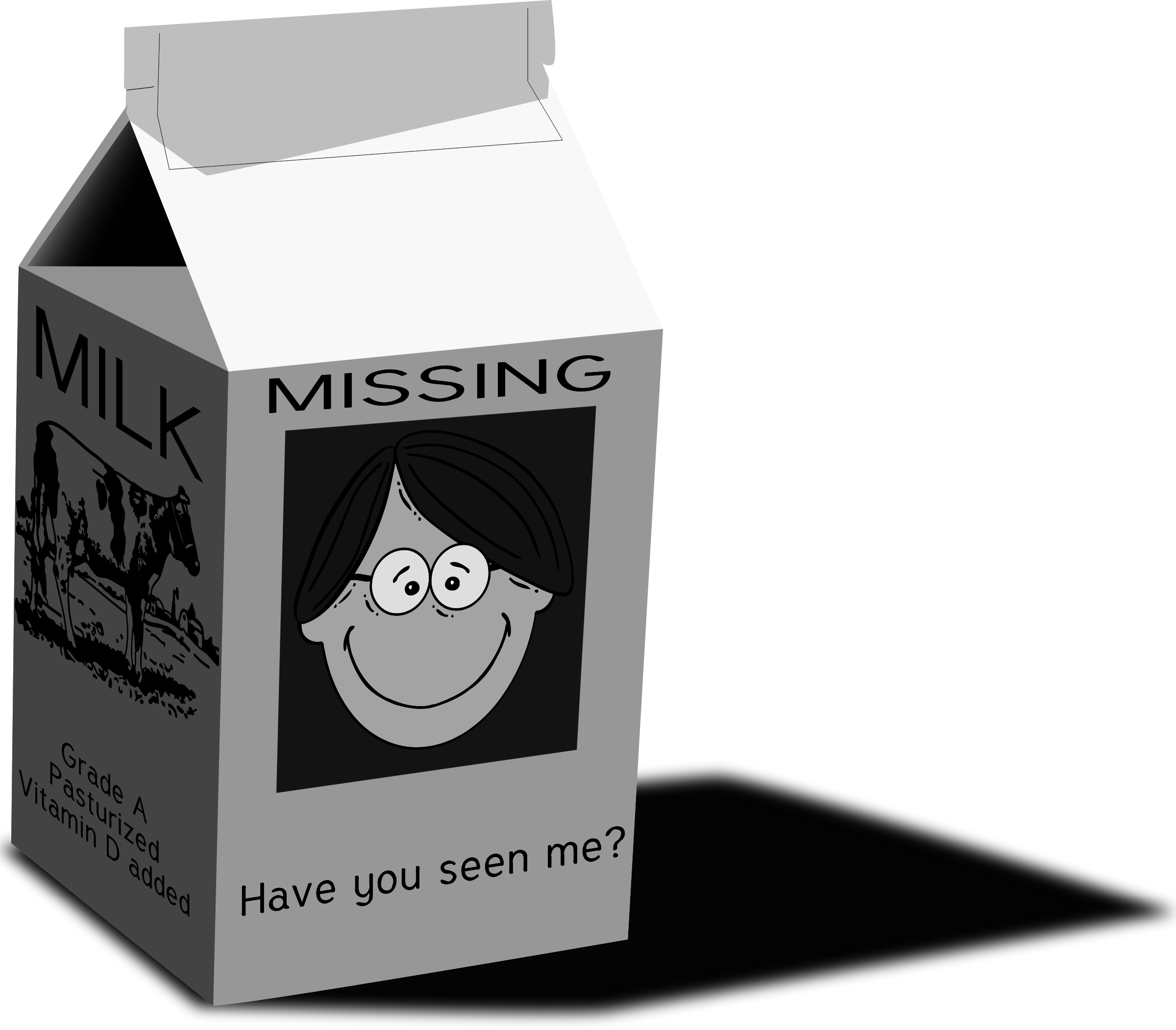Clipart - Milk Carton - Missing Milk Clip Art (2400x2102), Png Download