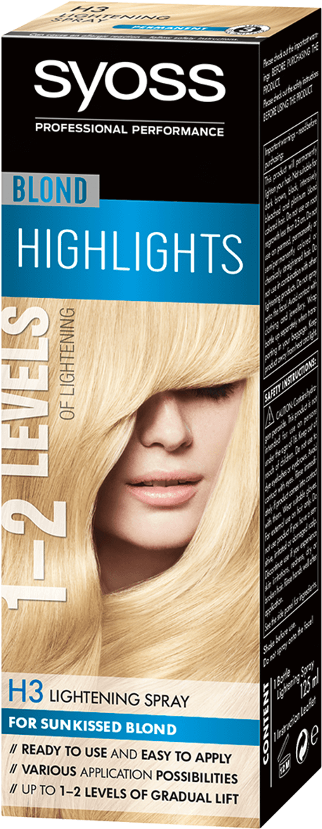 Syoss Com Color Blond Highlights H2 Precise Highlights - Syoss Colors Blond Spray Blonde 125 Ml (970x1400), Png Download