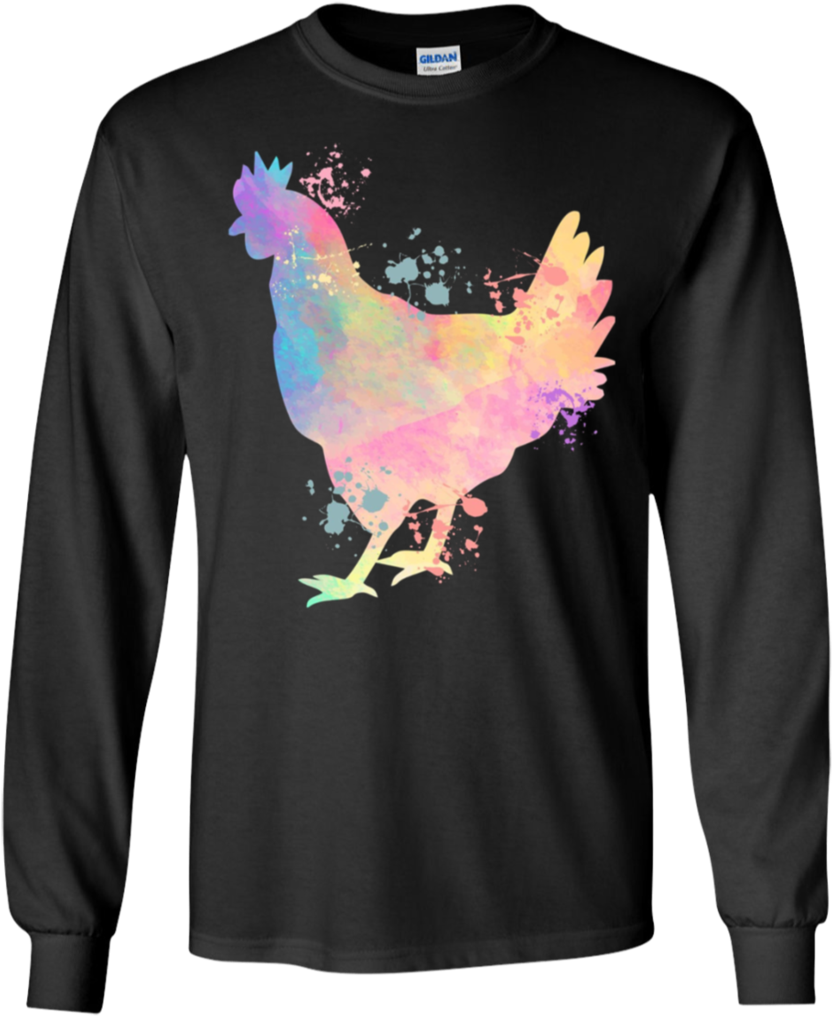Chicken Watercolor Splash Animal Lover Apparel - Merry Christmas Pig Shirt (1024x1024), Png Download