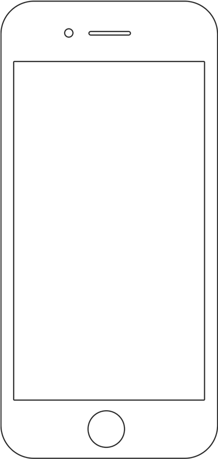 Iphone 6 Outline For Wireframe - Wallpaper (481x961), Png Download