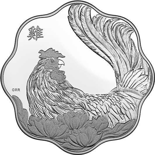 Pure Silver Lunar Lotus Coin Year Of The Rooster - Pure Silver Lunar Lotus Coin Year (570x570), Png Download