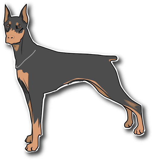 Doberman Cliparts - Great Dane Clipart Png (519x546), Png Download