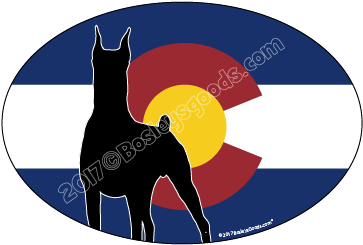 I Love My Colorado Doberman Sticker Oval (396x396), Png Download