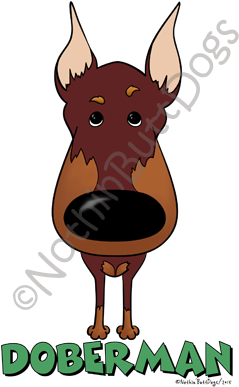 Big Nose Doberman Pinscher Light Colored T-shirts - Dobermann (300x400), Png Download