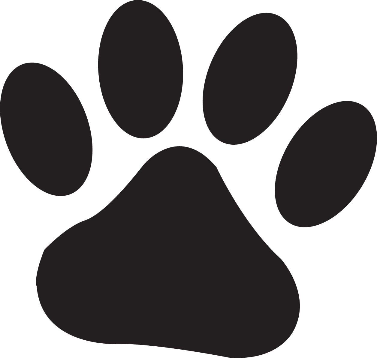 Animals For Dog Paw Print Png - Dog Paw Clipart (1256x1195), Png Download