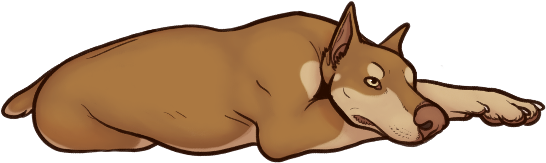 Doberman By Wetcatfood - Cartoon (1214x541), Png Download