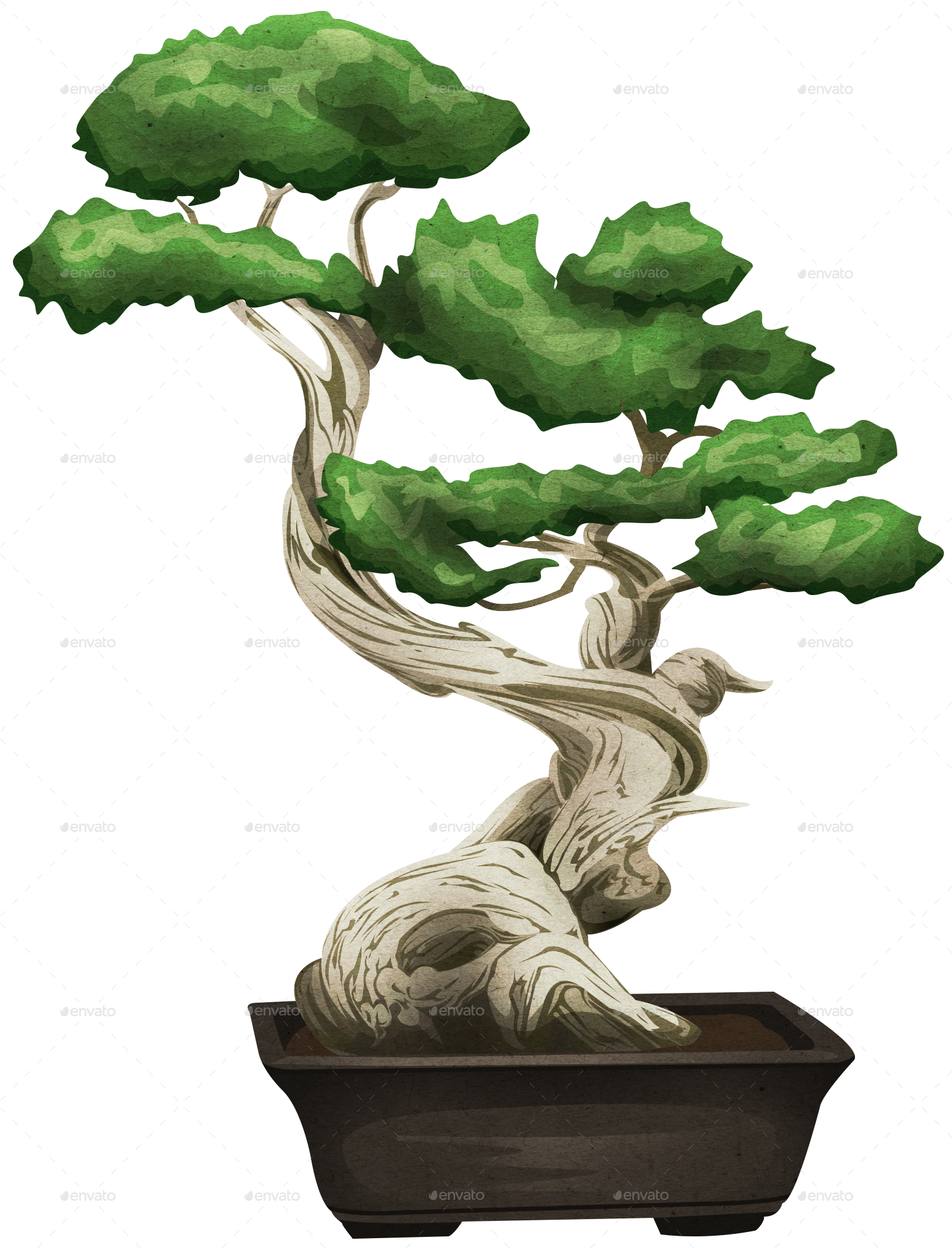 By Howliekat Graphicriver Jpgbonsaijpg - Bonsai Png (1564x2044), Png Download