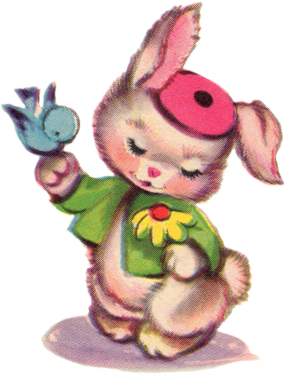 Free Vintage Clip Art Retro Mid Century Fair Use Clipartix - Clipart Pinterest Witzig Osterhase (1152x1458), Png Download