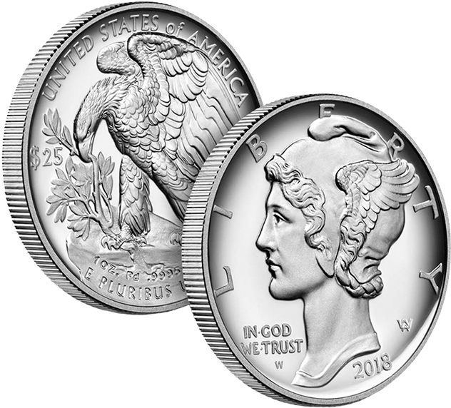 2018 American Eagle One Ounce Palladium Proof Coin - 2018 Palladium Eagle Proof (1068x769), Png Download
