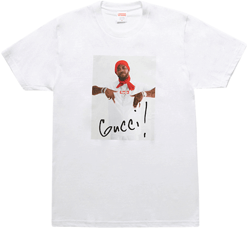 2016 Supreme Gucci Mane Photo T-shirt - 2017 Supreme Box Logo Character Short Sleeve Classic (740x600), Png Download
