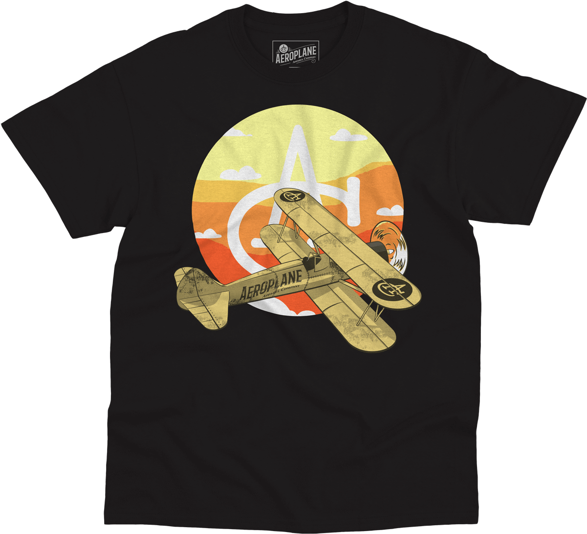 Biplane Sky Aeroplane Apparel T-shirt Organic Night - Shirt (600x600), Png Download