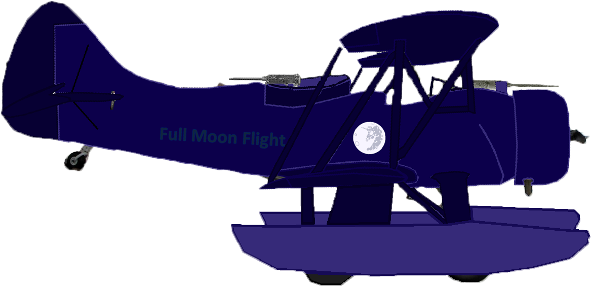 Full Moon Flight With Pontoons - Cessna 182 (1188x577), Png Download