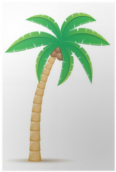 Palm Tropical Tree Vector Illustration Poster • Pixers® - Coconut Tree Clipart Png (400x400), Png Download