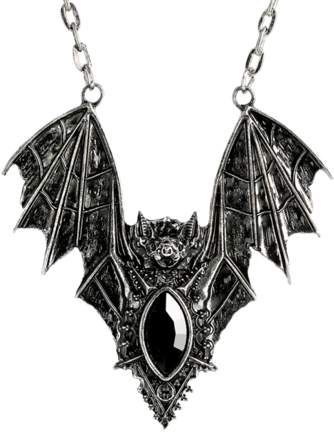 Bat Necklace Silver - Necklace (484x630), Png Download