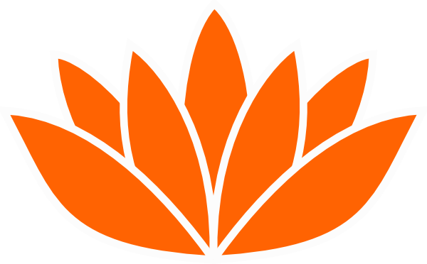 Lotus Flower Silhouette Vector Png Graphic Free Library - Orange Lotus Flower (600x372), Png Download