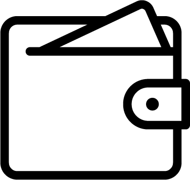 Wallet - Wallet Money Icon Png Black (376x357), Png Download