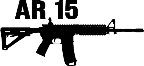 Ar 15 / M16 Mft Ergonomic Pistol Grip - Ar 15 Silhouette Png (625x220), Png Download