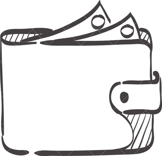 Png Library Download Drawing At Getdrawings Com Free - Wallet Clipart Black And White Png (550x530), Png Download