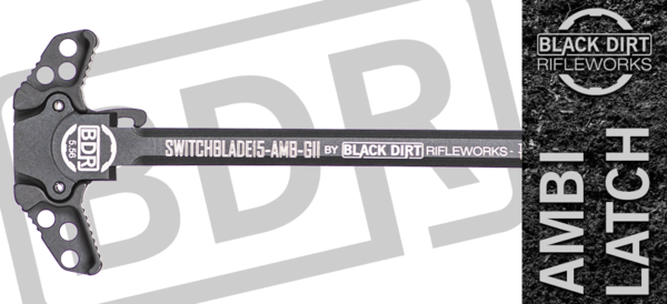 Black Dirt Rifleworks Switchblade Gii Ambi Ar15 Charging - Armalite Ar-10 (600x274), Png Download