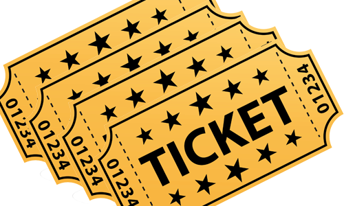 Bow Raffle Ticket - Clip Art Raffle Ticket (500x300), Png Download