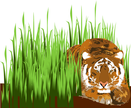 18 Best Photos Of Grass Clip Art - Lion In The Grass Clipart (500x413), Png Download