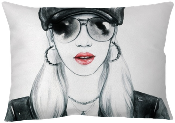 Young Woman With Glasses - Watercolor Painting (400x400), Png Download