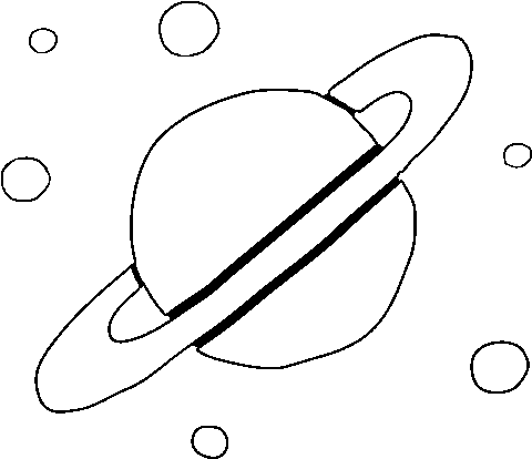 Dibujo De Satélites De Saturno Para Colorear Planets, - Drawing (600x470), Png Download