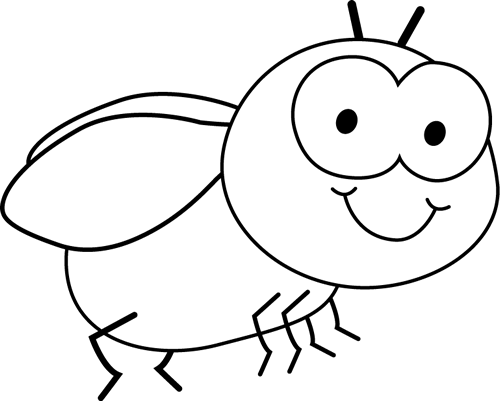 Fly Clipart - Fly Clip Art Black And White (500x401), Png Download