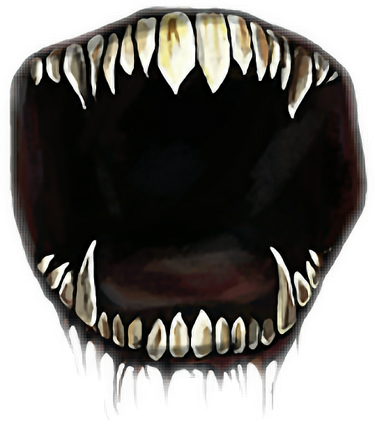 Vector Black And White Sticker By Nherim - Mouth Monster (538x604), Png Download