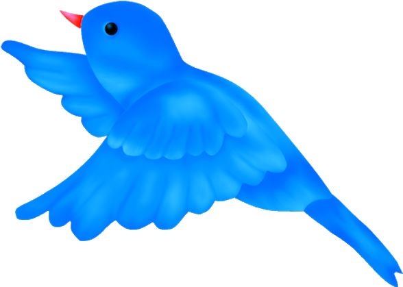 Bird Clipart Png - Blue Bird Flying Clipart (600x600), Png Download