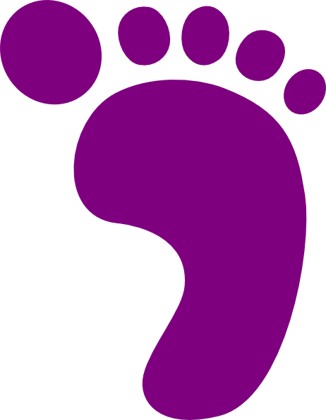 Footprint Clipart Transparent - Purple Footprint Clipart (462x596), Png Download