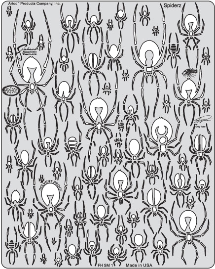 Spiderz - Artool Freehand Airbrush Templates, Spiderz Template (460x575), Png Download