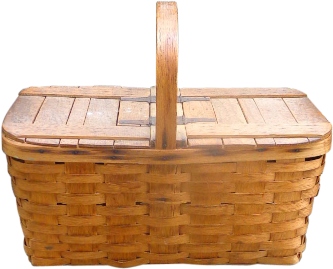 Ohio Art Tin Litho Picnic Basket Style Lunchbox Cars - Picnic Basket (666x666), Png Download