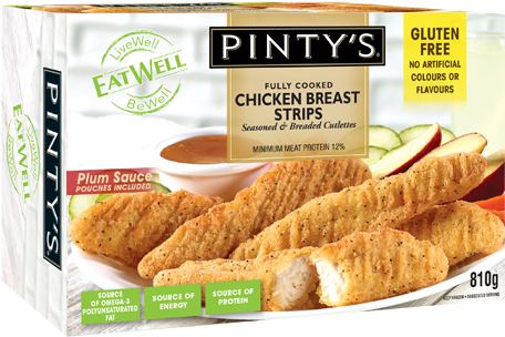 Eatwell Chicken Breast Strips - Pinty's Chicken Strips Gluten Free (491x337), Png Download