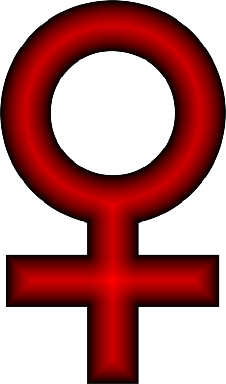 Gender Symbol Female Femininity Sign - Female Symbol Red (441x749), Png Download