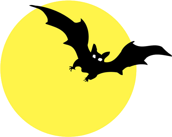 Image Result For Scary Bat Silhouettes Halloween Clipart, - Halloween Cartoon Clip Art (600x600), Png Download