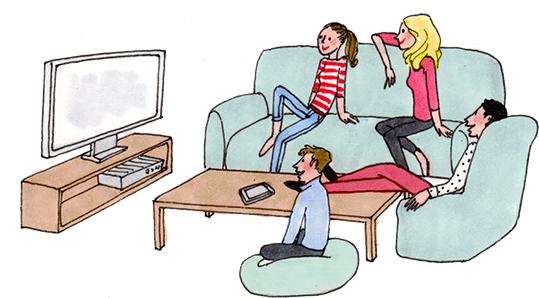 Kanako - Familia Trabajando En Equipo (560x320), Png Download