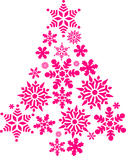 Tree Clip Art At - Pink Christmas Tree Png (480x595), Png Download