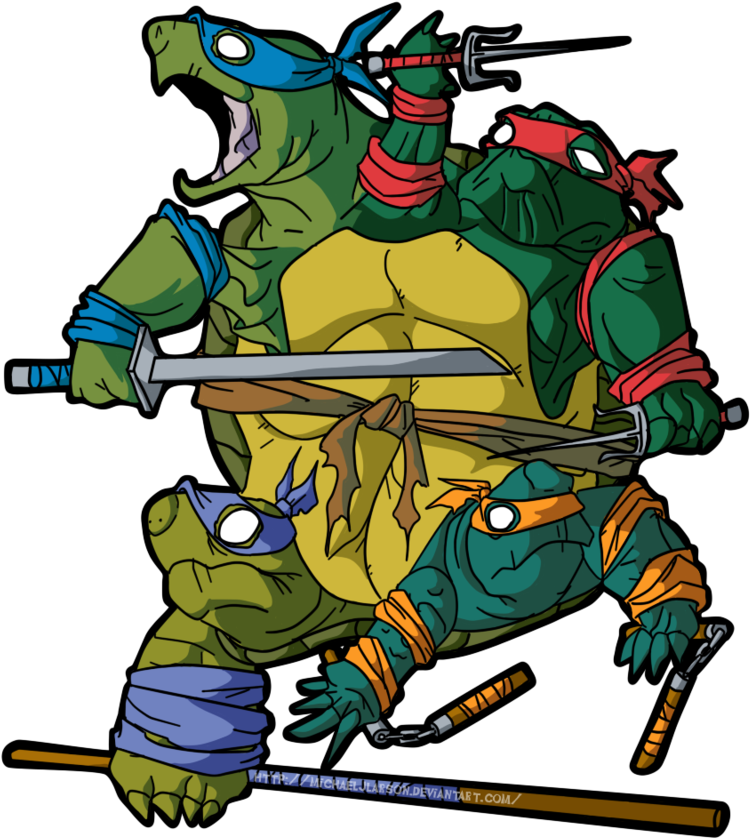 Fictional Character Cartoon - Teenage Mutant Ninja Snapping Turtle (800x889), Png Download