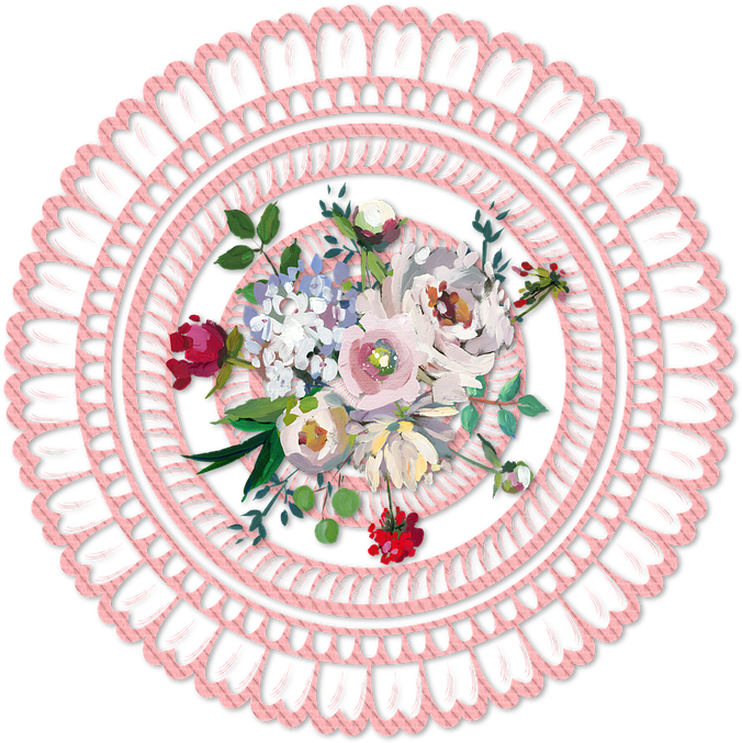 Lace, Scrapbook, Side, Embroidery, Rose, Flowers, Pink - 2500 Likes Thank You (720x720), Png Download